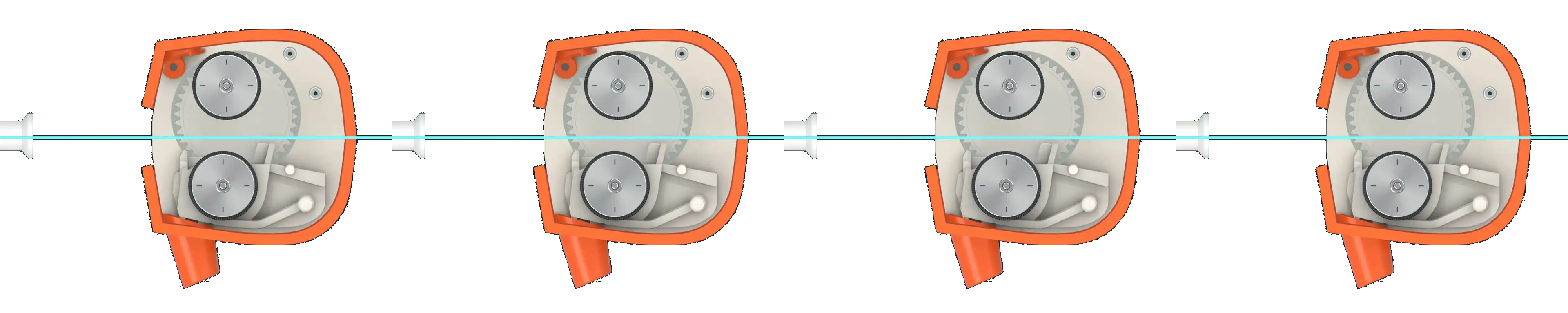 GuideGrip securing the catheter connection while the wheels remain apart